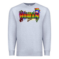Heather Grey We are all human Premium Sweatshirt - CowGirlArtShop