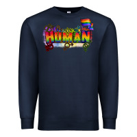 Navy We are all human Premium Sweatshirt - CowGirlArtShop