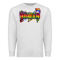 Oatmeal Heather We are all human Premium Sweatshirt - CowGirlArtShop