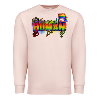 Pale Pink We are all human Premium Sweatshirt - CowGirlArtShop