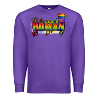 Purple We are all human Premium Sweatshirt - CowGirlArtShop