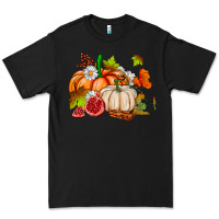 Black pumpkins daisies and fall leaf's ado Premium Tee - AdoDesignShop