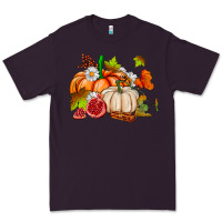 Plum pumpkins daisies and fall leaf's ado Premium Tee - AdoDesignShop