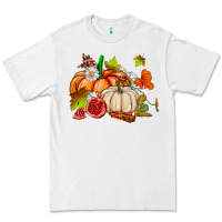 White pumpkins daisies and fall leaf's ado Premium Tee - AdoDesignShop