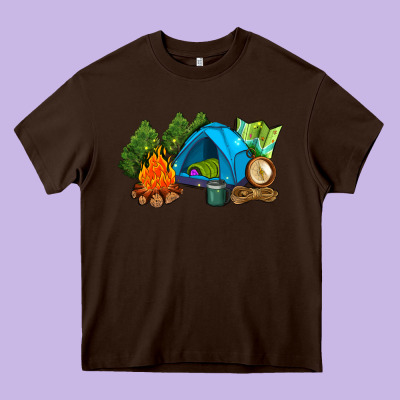 Camp In The Woods Heavy Core Tee Designed By Adodesignshop