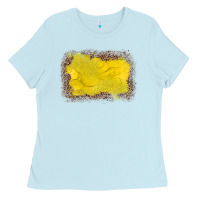Baby Blue gemstone yellow leopard background Ladies Tee - JahusDesignShop