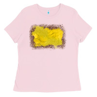 Bubblegum Pink gemstone yellow leopard background Ladies Tee - JahusDesignShop