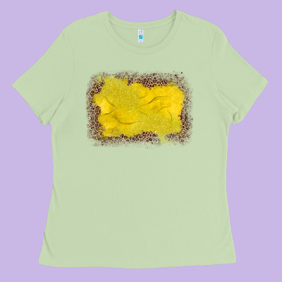 Gemstone Yellow Leopard Background Ladies Tee Designed By Jahusdesignshop