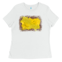 White gemstone yellow leopard background Ladies Tee - JahusDesignShop