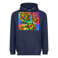 Navy autism puzzle piece Heavyweight Hoodie - CowGirlArtShop