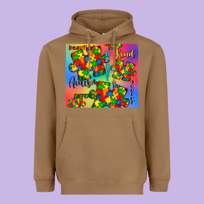 Autism Puzzle Piece Heavyweight Hoodie Designed By Cowgirlartshop
