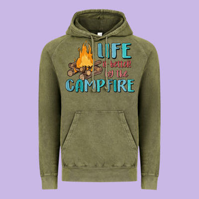 Life Is Better By The Campfire Vintage Hoodie Designed By Maliassmallbusiness