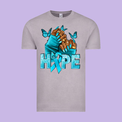 Hope Teal Ribbon Ovarian Cancer Nails Vintage Tee Designed By Nancycooperartshop
