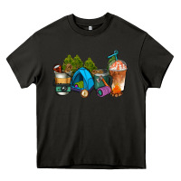 Asphalt camp coffee cups ado Heavy Core Tee - AdoDesignShop