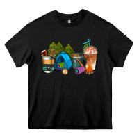Black camp coffee cups ado Heavy Core Tee - AdoDesignShop