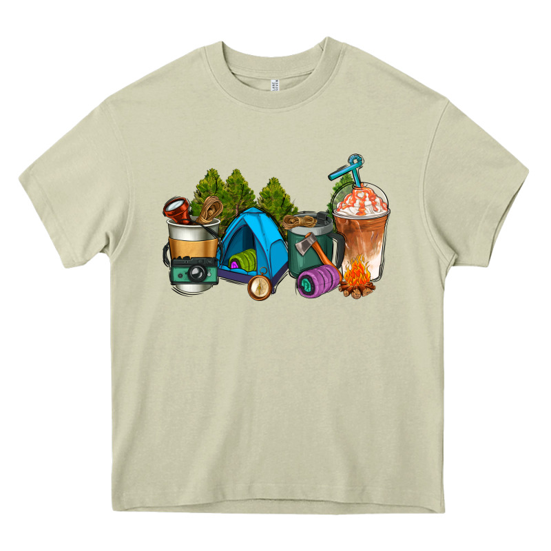Camp Coffee Cups Ado Heavy Core Tee by AdoDesignShop | Teevron
