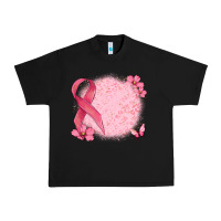 Black customized breast cancer ribbon and background Urban Heavy Tee - MaliasSmallBusiness