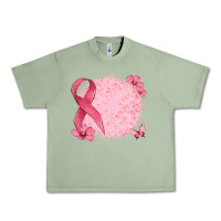Oil Green customized breast cancer ribbon and background Urban Heavy Tee - MaliasSmallBusiness