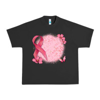 Pigment Black customized breast cancer ribbon and background Urban Heavy Tee - MaliasSmallBusiness