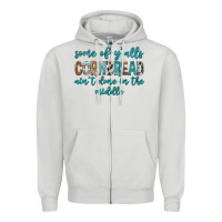 Dove Grey Some of Y'alls Cornbread Ain't Done In Middle Zipper Hoodie - texasbilliewilder