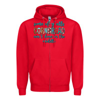 Red Some of Y'alls Cornbread Ain't Done In Middle Zipper Hoodie - texasbilliewilder