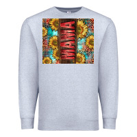 Heather Grey Mama Sunflower Premium Sweatshirt - CowGirlArtShop
