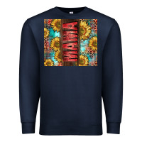Navy Mama Sunflower Premium Sweatshirt - CowGirlArtShop
