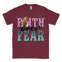 Burgundy faith over fear Classic Tee - NancyCooperArtShop