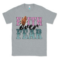 Heather Grey faith over fear Classic Tee - NancyCooperArtShop