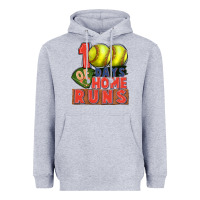 Heather Grey 100 days of home runs softball Heavyweight Hoodie - CowGirlArtShop