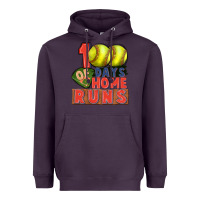 Plum 100 days of home runs softball Heavyweight Hoodie - CowGirlArtShop
