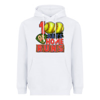 White 100 days of home runs softball Heavyweight Hoodie - CowGirlArtShop