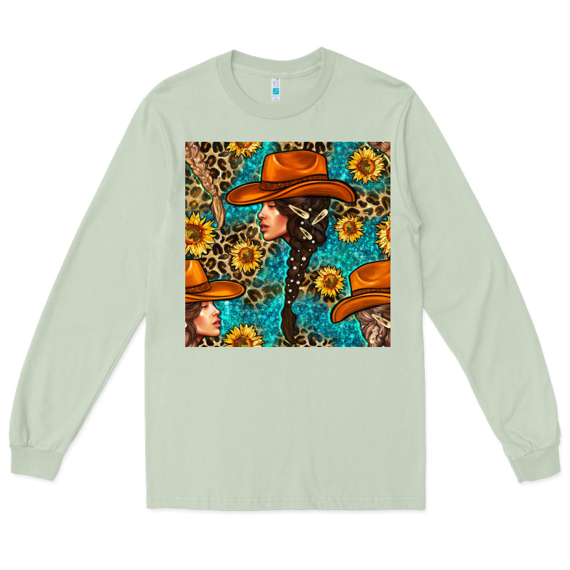 Western Girl Hair Clasp And Sunflower With Leopard And Glitter Seamles Long Sleeve Tee by BundleAndBundleShop | Teevron