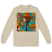 Mushroom Western Girl Hair Clasp And Sunflower With Leopard And Glitter Seamles Long Sleeve Tee - BundleAndBundleShop