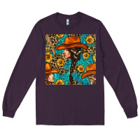Plum Western Girl Hair Clasp And Sunflower With Leopard And Glitter Seamles Long Sleeve Tee - BundleAndBundleShop
