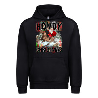 Black Howdy Christmas Rodeo Santa Urban Hoodie - FaDigitalArtStudio