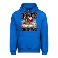 Cobalt Howdy Christmas Rodeo Santa Urban Hoodie - FaDigitalArtStudio