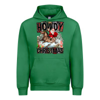 Emerald Howdy Christmas Rodeo Santa Urban Hoodie - FaDigitalArtStudio