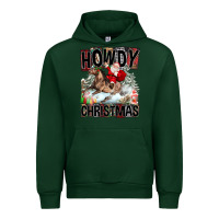 Forest Green Howdy Christmas Rodeo Santa Urban Hoodie - FaDigitalArtStudio