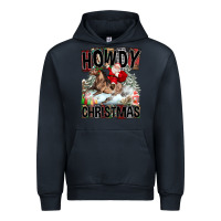Navy Howdy Christmas Rodeo Santa Urban Hoodie - FaDigitalArtStudio