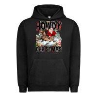 Pigment Black Howdy Christmas Rodeo Santa Urban Hoodie - FaDigitalArtStudio