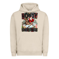 Pigment French Oak Howdy Christmas Rodeo Santa Urban Hoodie - FaDigitalArtStudio