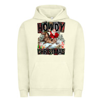 Pigment Pistachio Howdy Christmas Rodeo Santa Urban Hoodie - FaDigitalArtStudio