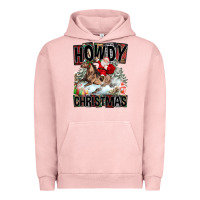Pigment Salmon Howdy Christmas Rodeo Santa Urban Hoodie - FaDigitalArtStudio