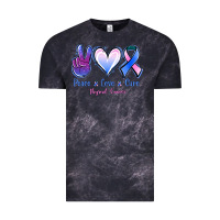 Cloud Black Peace love cure Thyroid Cancer Vintage Tee - NancyCooperArtShop