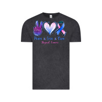 Vintage Black Peace love cure Thyroid Cancer Vintage Tee - NancyCooperArtShop