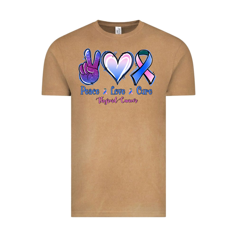 Peace Love Cure Thyroid Cancer Vintage Tee by NancyCooperArtShop | Teevron