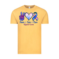Vintage Mustard Peace love cure Thyroid Cancer Vintage Tee - NancyCooperArtShop