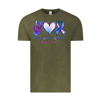 Vintage Olive Peace love cure Thyroid Cancer Vintage Tee - NancyCooperArtShop