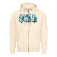 Sandshell I am a survivor teal ribbon Ovarian Cancer Zipper Hoodie - NancyCooperArtShop